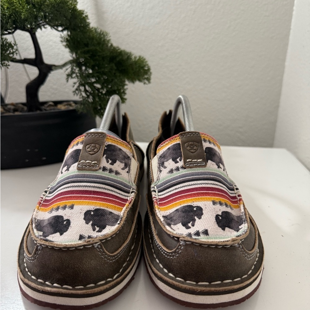 Ariat Brown and Multicolor Buffalo Print Loafers - Picture 3 of 8